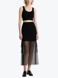 Sexy Mesh Patchwork Skirt Suit