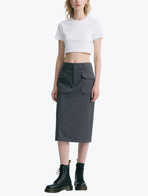 Simple Workwear Style Skirt Suit