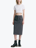 Simple Workwear Style Skirt Suit