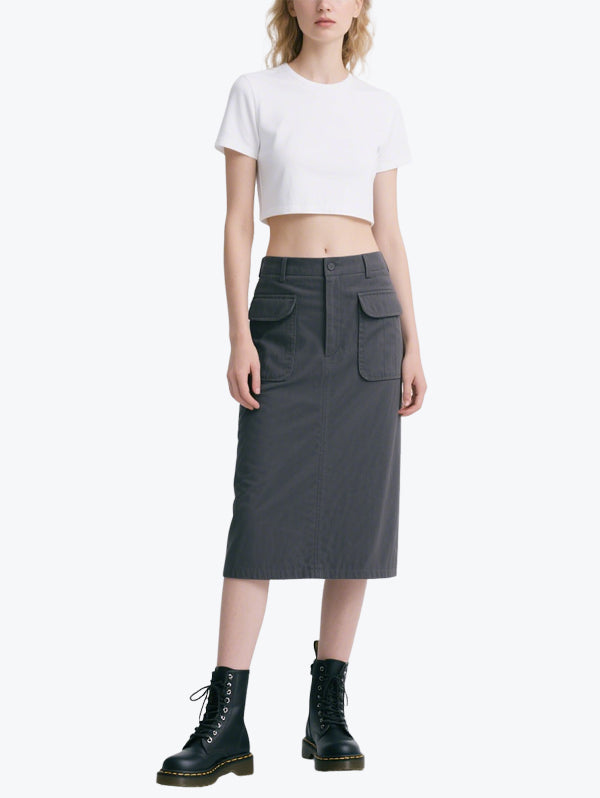 Simple Workwear Style Skirt Suit