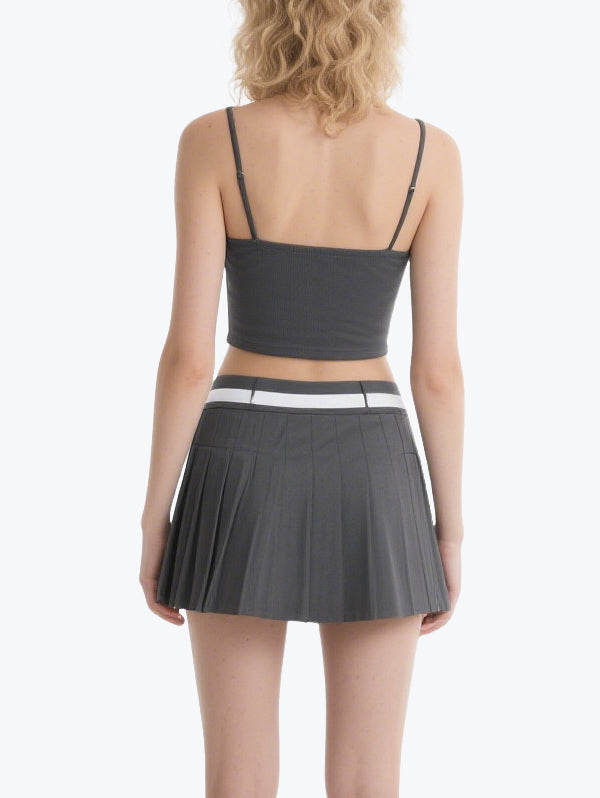 Cool Zipper Short Skirt Suit