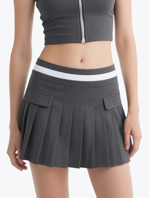 Cool Zipper Short Skirt Suit