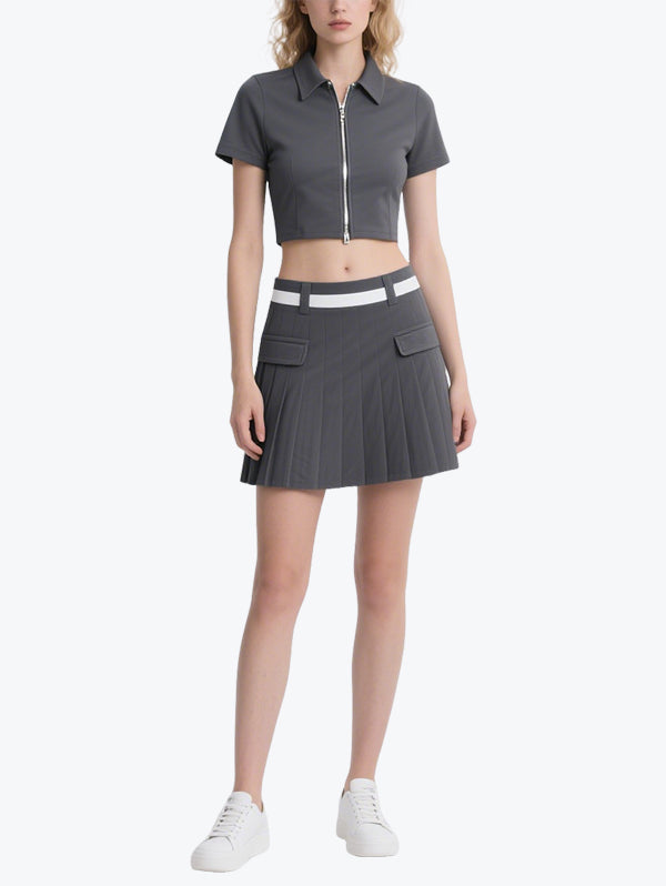 Smart Lapel Short Skirt Set