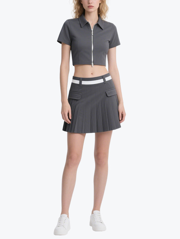 Smart Lapel Short Skirt Set