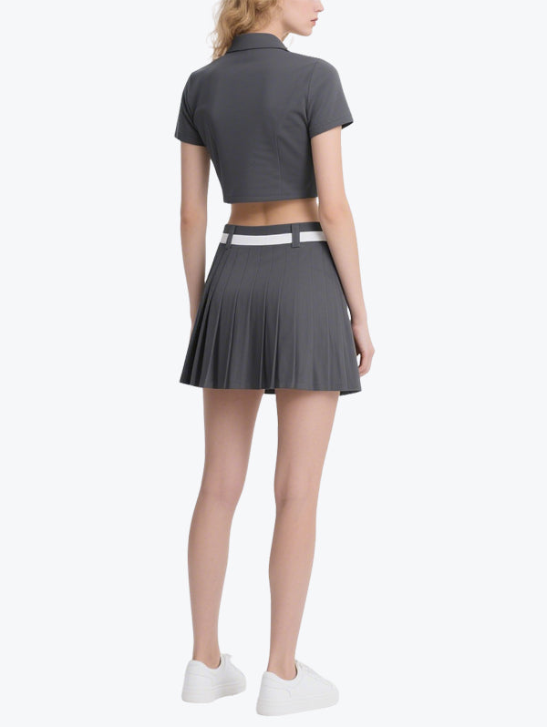 Smart Lapel Short Skirt Set