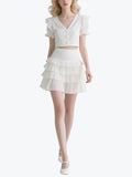 Romantic Layered Ruffle Skirt Set