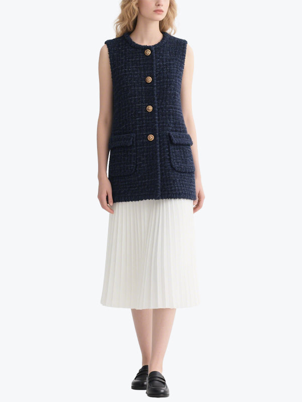 Elegant Ladies Vest Skirt Set