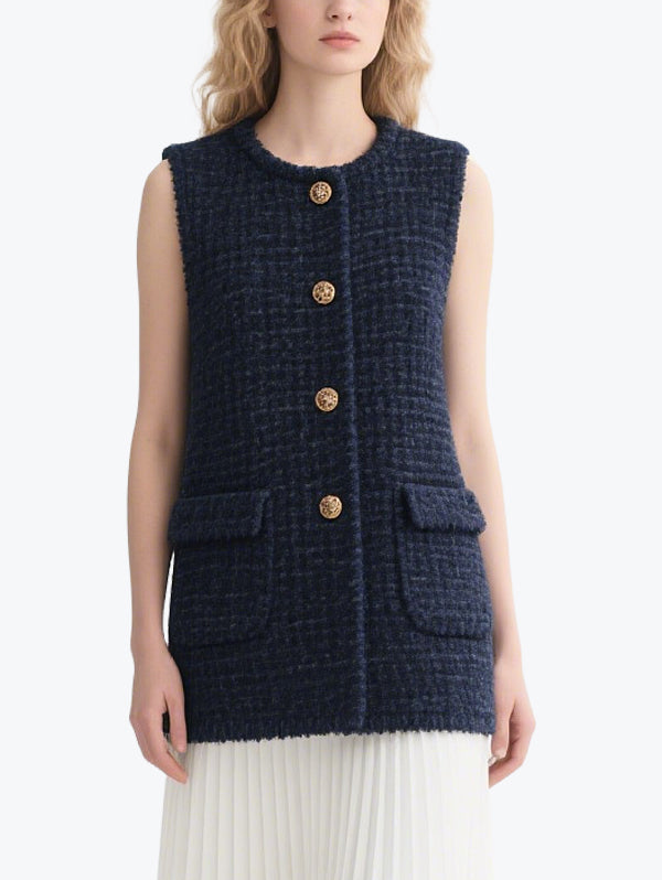 Elegant Ladies Vest Skirt Set