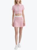 Sweet and Cool Short Pink Skirt Set