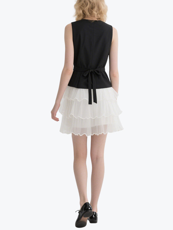 Sweet and Cool Mesh Vest Skirt Set