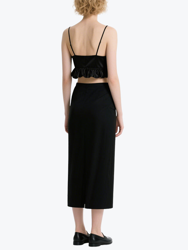 Sexy Ruffled Suspender Skirt Set