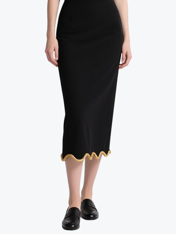 Exquisite Gold Embellished Skirt Set