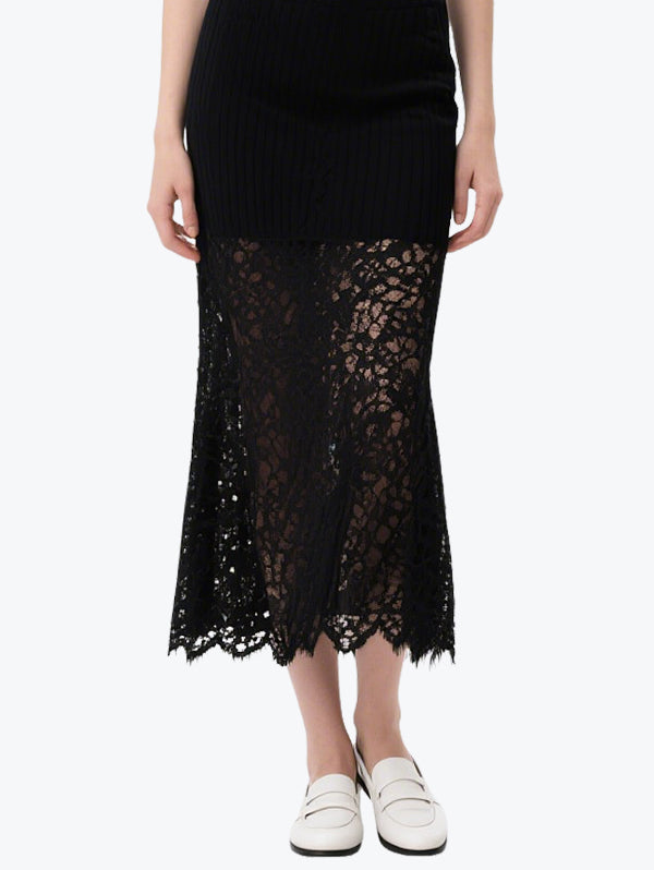 Sexy Hollow Lace Skirt Suit
