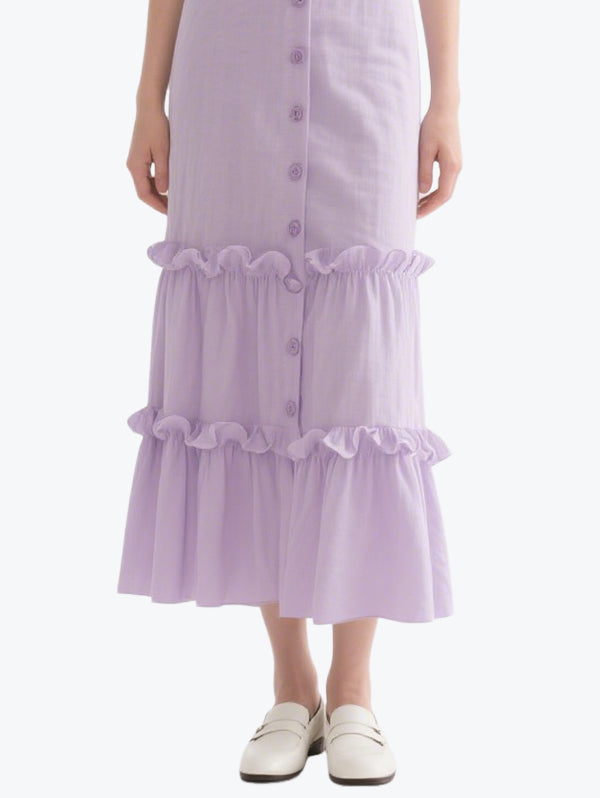 Fresh Contrasting Sleeveless Skirt Suit