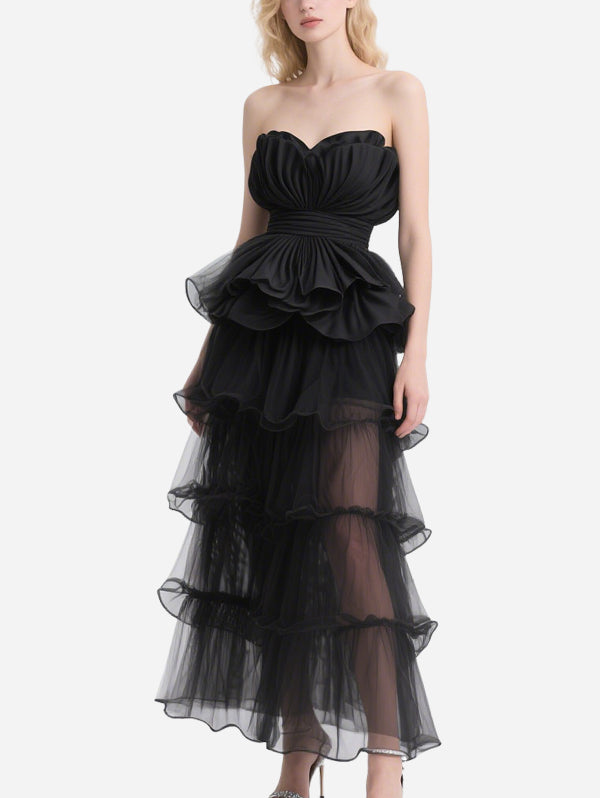 Gorgeous Layered Tube Top Tulle Skirt