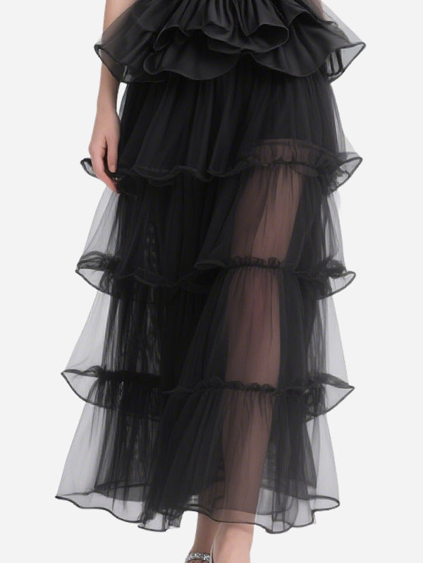 Gorgeous Layered Tube Top Tulle Skirt