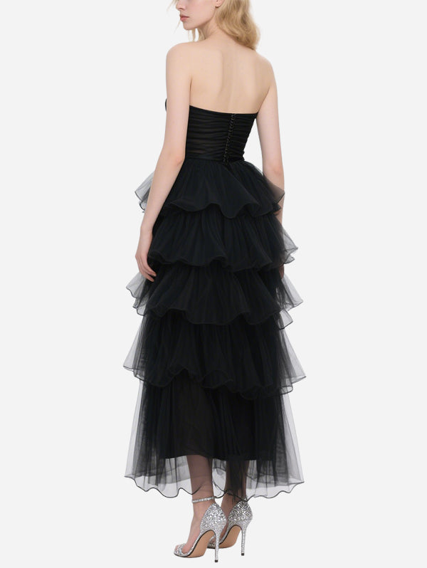 Sexy See-Through Black Tulle Dress