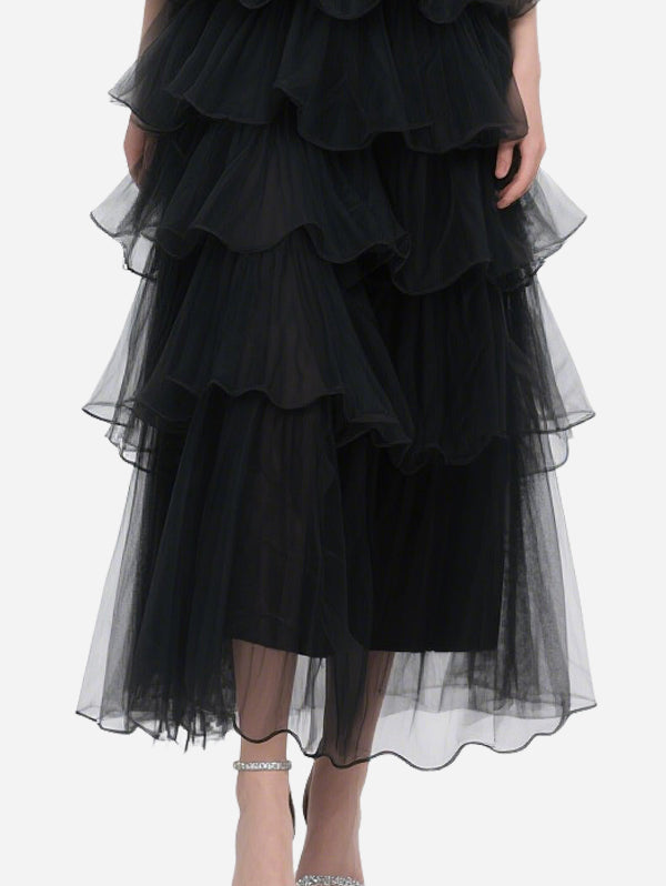 Sexy See-Through Black Tulle Dress