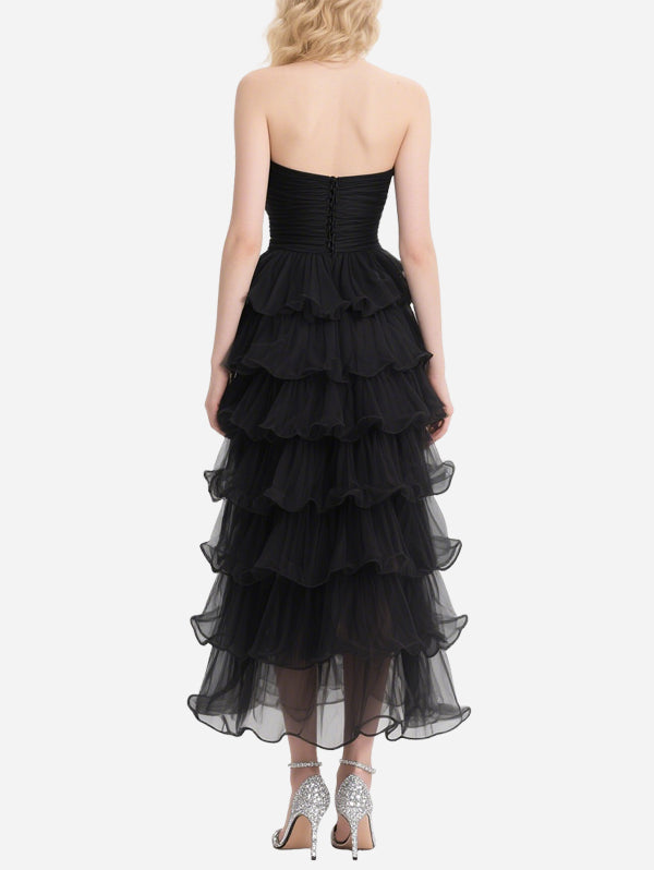 Atmospheric Petal Tube Top Tulle Skirt