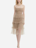 Gentle Nude Pleated Tulle Skirt