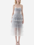 Sweet Lace-Decorated Tulle Skirt