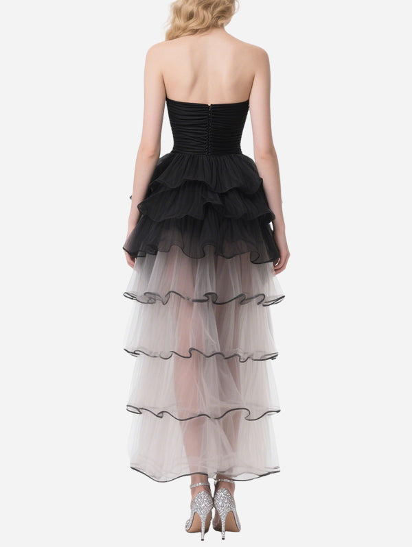 Gorgeous Two-Color Cascading Gauze Skirt