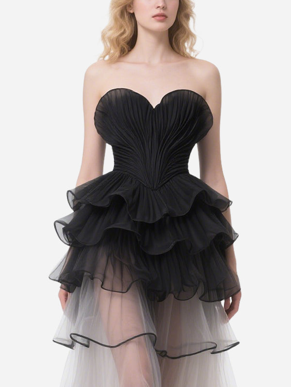 Gorgeous Two-Color Cascading Gauze Skirt