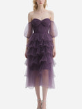 Romantic Bow-Knot Purple Gauze Skirt