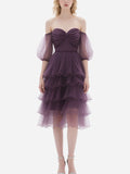 Retro Palace-Style Purple Gauze Skirt