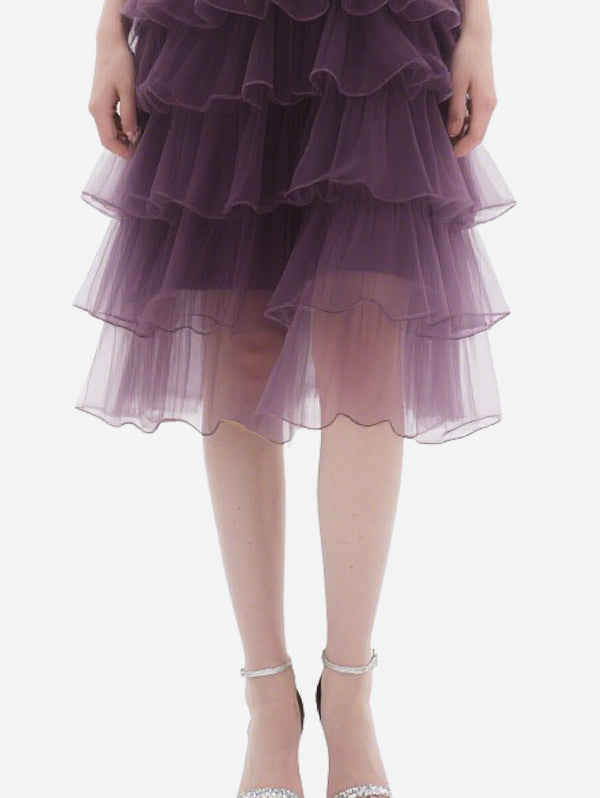 Retro Palace-Style Purple Gauze Skirt