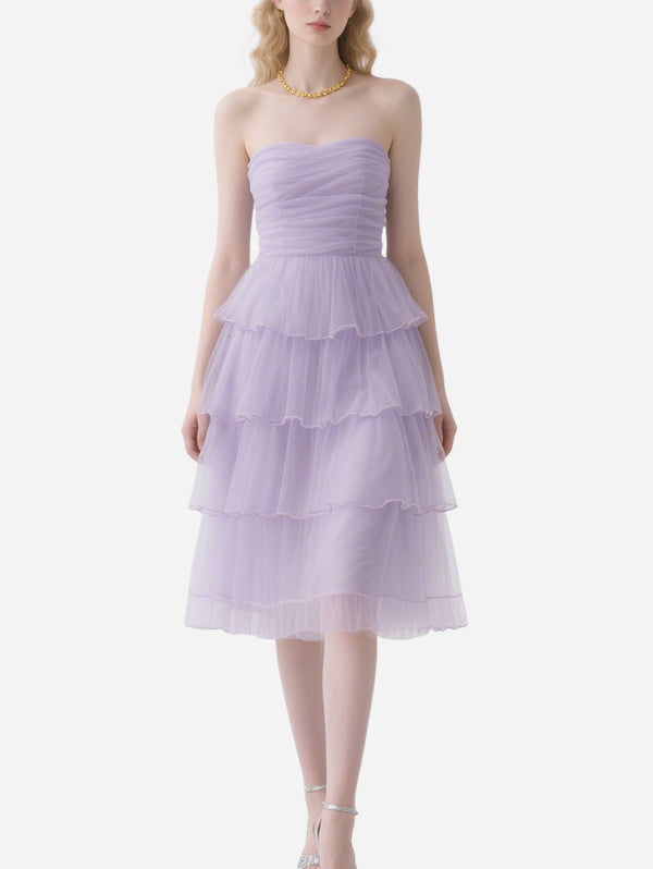 Dreamlike Purple Tulle Layered Tube Top Tulle Skirt