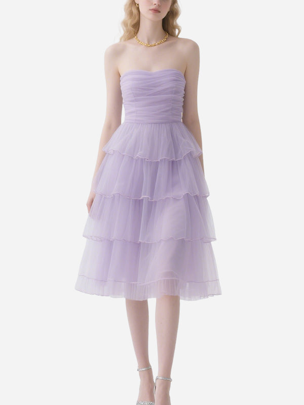Dreamlike Purple Tulle Layered Tube Top Tulle Skirt