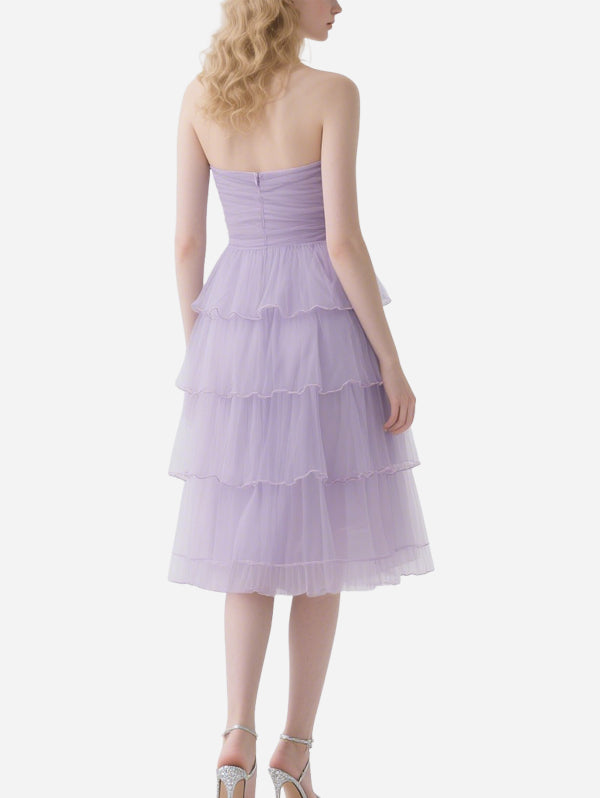 Dreamlike Purple Tulle Layered Tube Top Tulle Skirt