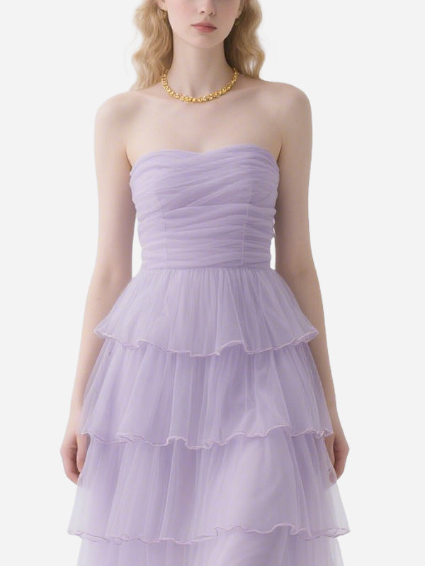 Dreamlike Purple Tulle Layered Tube Top Tulle Skirt